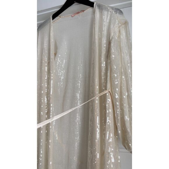 Hutch Anthropologie Jackson Sequin-Embellished Duster White Size S - Picture 4 of 6